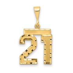 14k Medium Diamond-cut Number 21 Charm