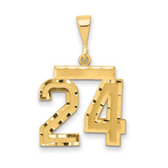 14k Medium Diamond-cut Number 24 Charm