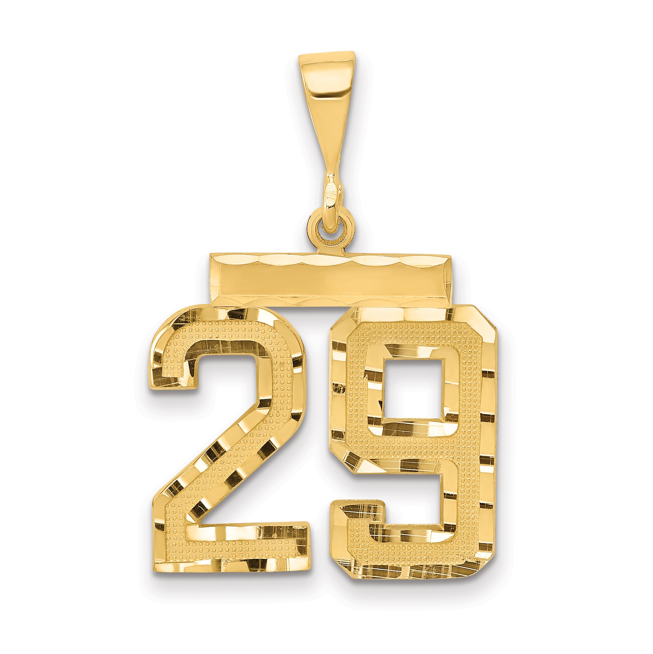 14k Medium Diamond-cut Number 29 Charm