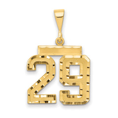 14k Medium Diamond-cut Number 29 Charm