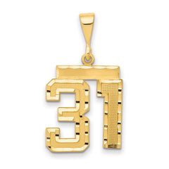 14k Medium Diamond-cut Number 31 Charm