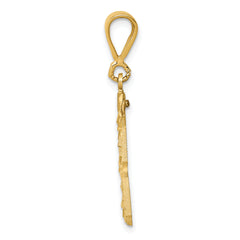 14K Gold Diamond-Cut Number 33 Charm with Polished Finish