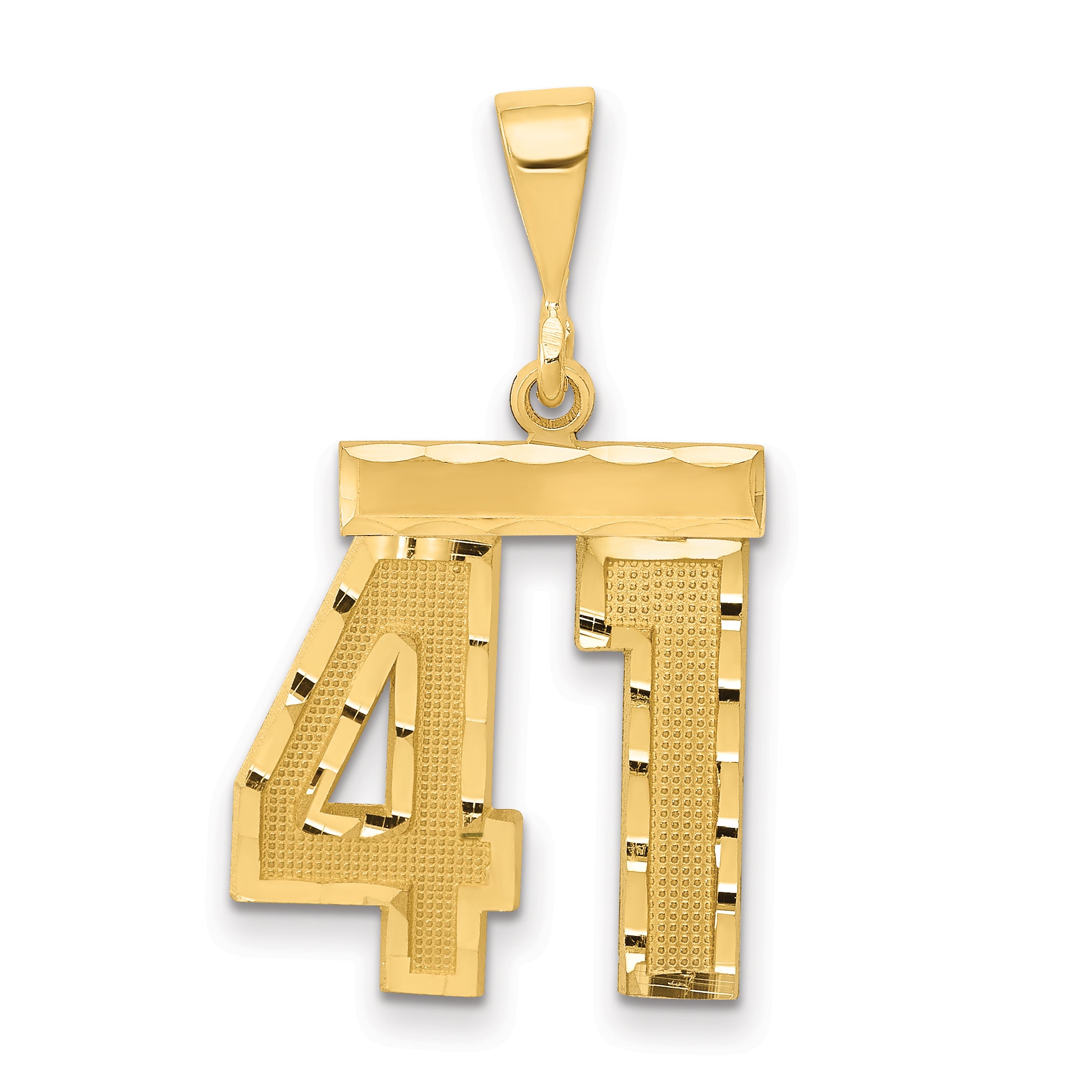 14k Medium Diamond-cut Number 41 Charm