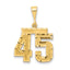 14k Medium Diamond-cut Number 45 Charm