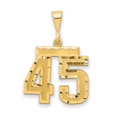 14k Medium Diamond-cut Number 45 Charm