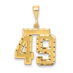 14k Medium Diamond-cut Number 49 Charm