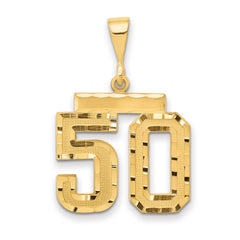 14k Medium Diamond-cut Number 50 Charm