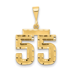 14k Medium Diamond-cut Number 55 Charm
