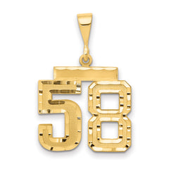 14k Medium Diamond-cut Number 58 Charm