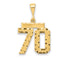 14k Medium Diamond-cut Number 70 Charm