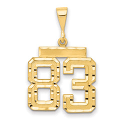 14k Medium Diamond-cut Number 83 Charm