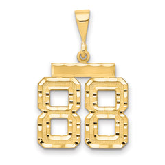 14k Medium Diamond-cut Number 88 Charm