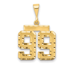 14k Medium Diamond-cut Number 99 Charm