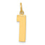 14k Medium Polished Number 1 Charm