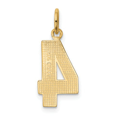 14k Medium Polished Number 4 Charm