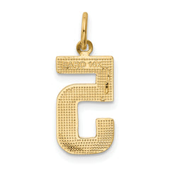14K Gold Polished Number 5 Charm in Elegant Medium Size