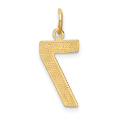 14K Gold Polished Number 7 Charm Medium, Casted, Elegant Design