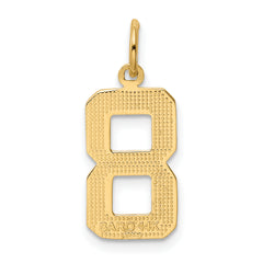14K Gold Polished Number 8 Charm Medium Casted Design by Sophia Jewelers