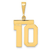 14k Medium Polished Number 10 Charm