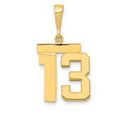 14k Medium Polished Number 13 Charm
