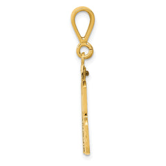 14K Gold Polished Number 18 Charm in Elegant Medium Size