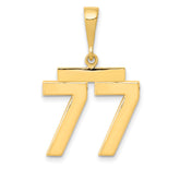 14k Medium Polished Number 77 Charm