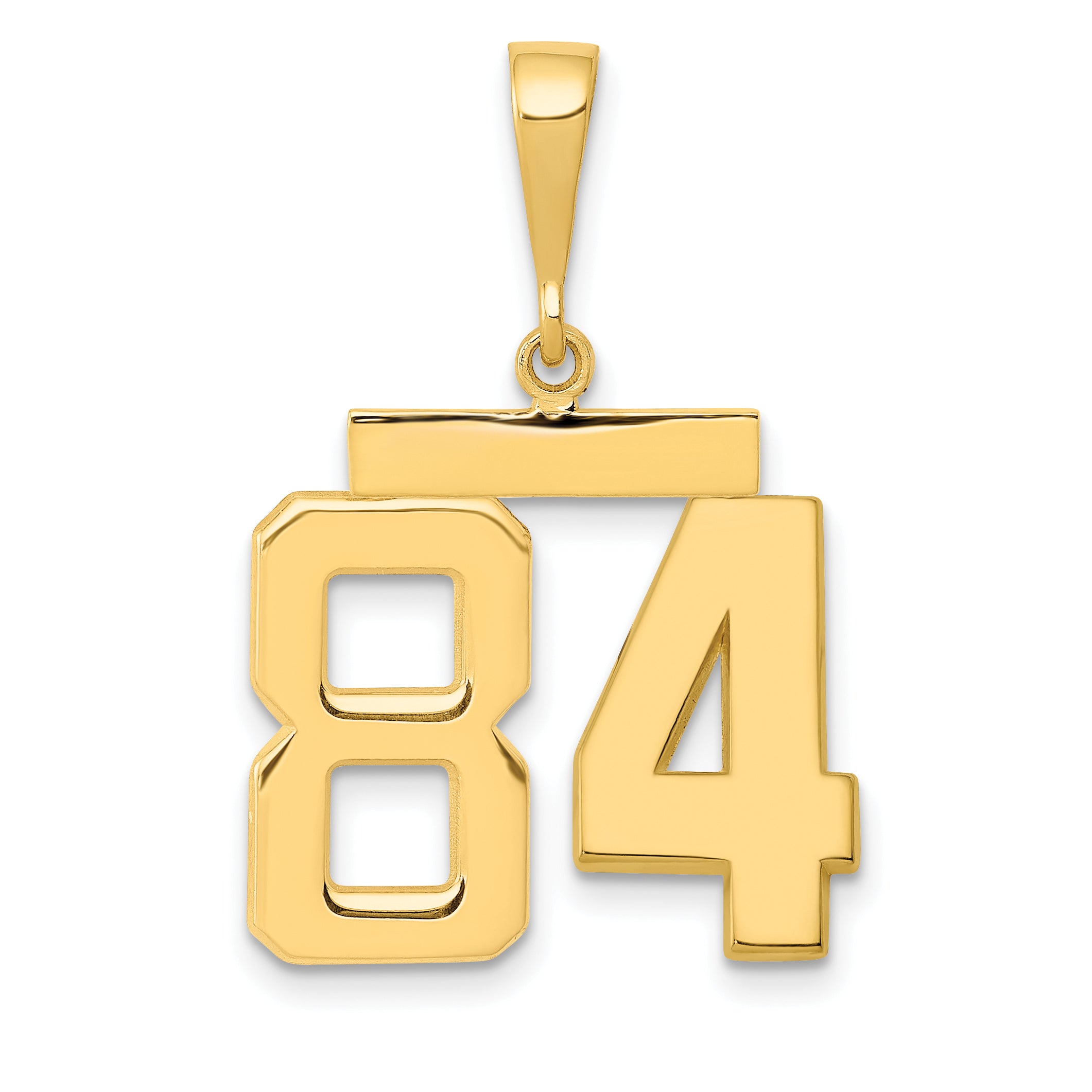 14k Medium Polished Number 84 Charm