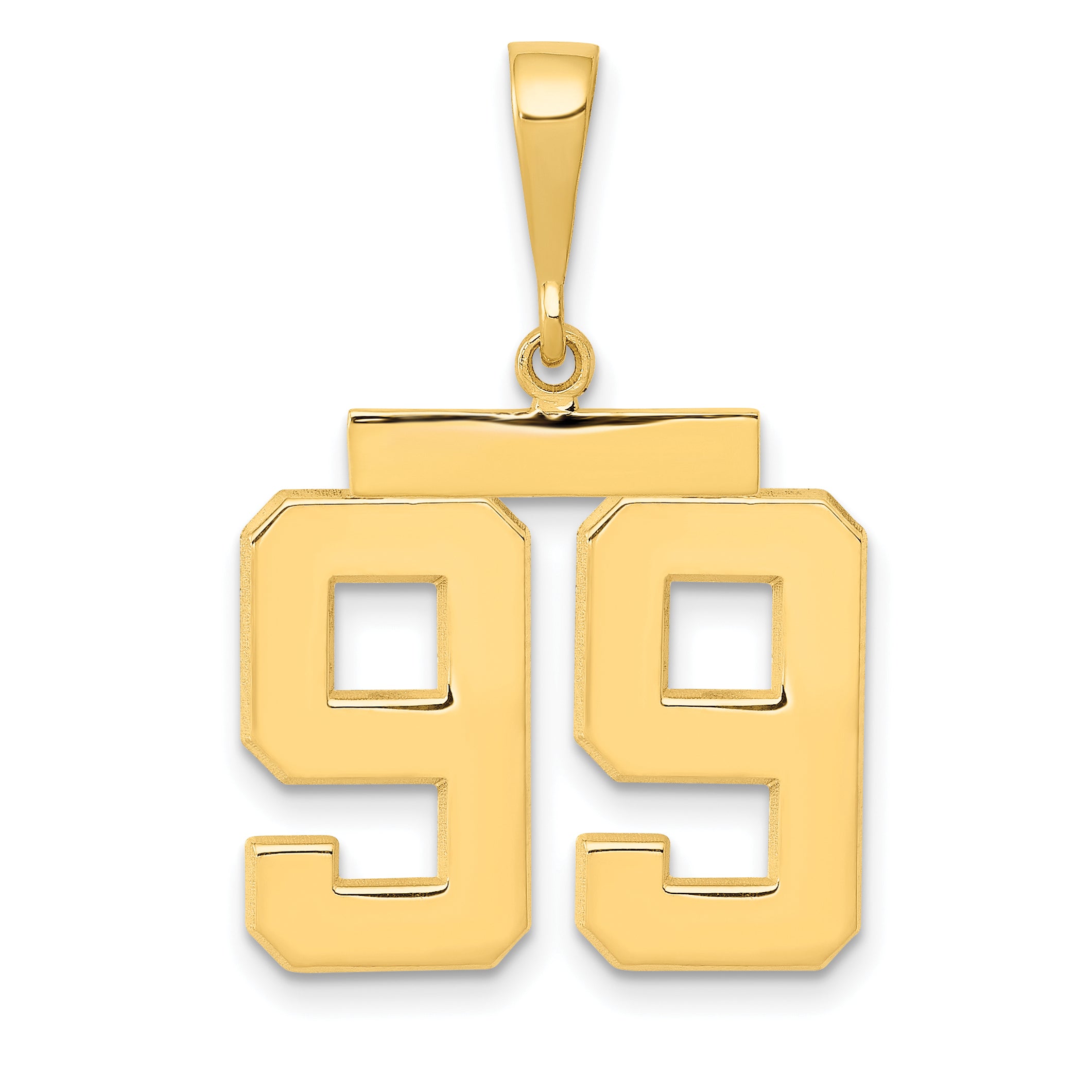 14k Medium Polished Number 99 Charm