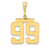 14k Medium Polished Number 99 Charm