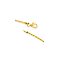 14K Yellow Gold Solid Omega Necklace with Lobster Clasp 16 Inch