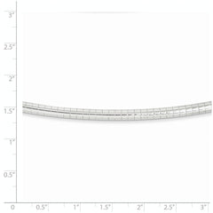 14K White Gold 4mm Domed Omega Necklace