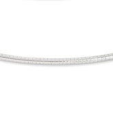 Sophia Jewelers 14K Rhodium-Plated White Gold Domed Omega Necklace