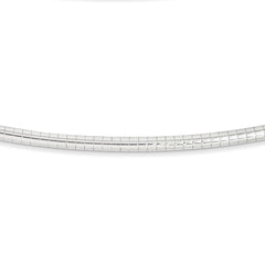 Sophia Jewelers 14K Rhodium-Plated White Gold Domed Omega Necklace