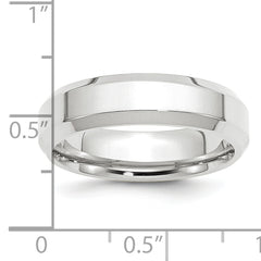 Platinum 6mm Polished Beveled Edge Wedding Band