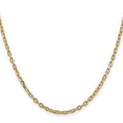 Sophia Jewelers 14K Gold Polished Diamond-Cut Cable Necklace for Women