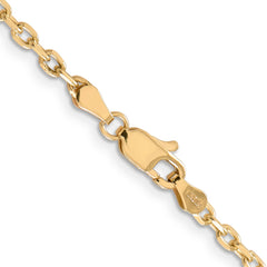 Sophia Jewelers 14K Gold Polished Diamond-Cut Cable Necklace for Women