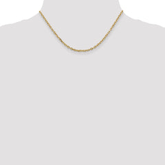 Sophia Jewelers 14K Gold Polished Diamond-Cut Cable Necklace for Women