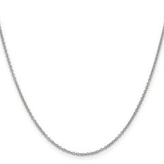 14K White Gold Polished Cable Chain Necklace with Lobster Clasp