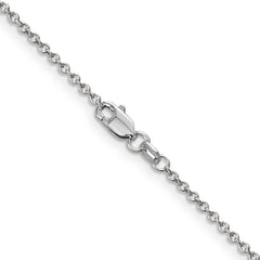 14K White Gold Polished Cable Chain Necklace with Lobster Clasp