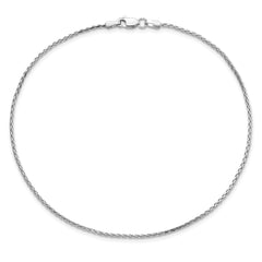 14K White Gold 10 inch 1.5mm Diamond-cut Parisian Wheat with Lobster Clasp Anklet