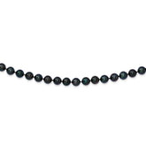 14K White Gold Black Akoya Pearl Necklace with Figaro Chain