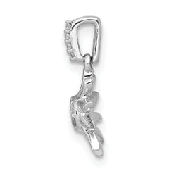 14k White Gold 1/15ct. Diamond Fancy Sun Pendant