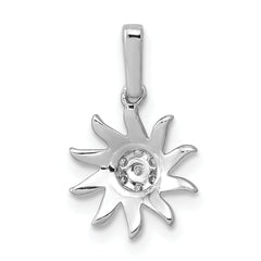14k White Gold 1/15ct. Diamond Fancy Sun Pendant