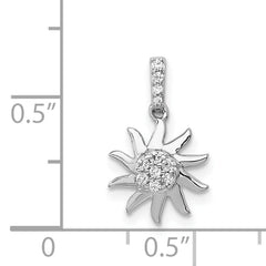 14k White Gold 1/15ct. Diamond Fancy Sun Pendant