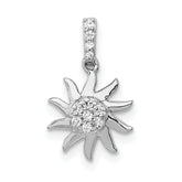 14k White Gold 1/15ct. Diamond Fancy Sun Pendant