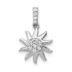 14k White Gold 1/15ct. Diamond Fancy Sun Pendant