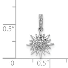 14k White Gold 1/10ct. Diamond Fancy Sun/Star Pendant