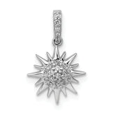 14k White Gold 1/10ct. Diamond Fancy Sun/Star Pendant