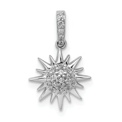 14k White Gold 1/10ct. Diamond Fancy Sun/Star Pendant