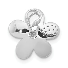 14k White Gold 1/20ct. Diamond Flower Chain Slide